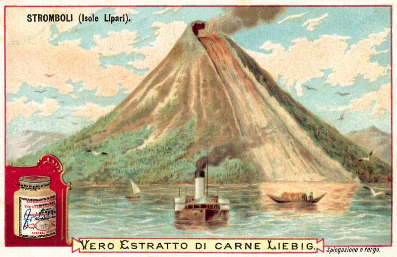 Stromboli, Itálie (chromolitho) od European School