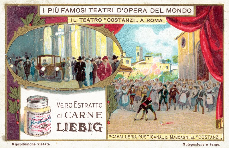Teatro Costanzi, Řím (chromolitho) od European School