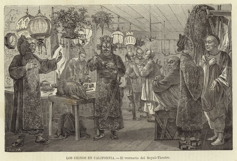 Číňané v Kalifornii - El vestuario del Royal-Theatre od European School