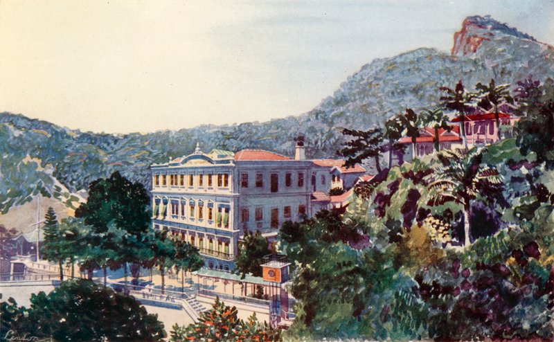 Hotel International, Santa Thereza, Rio de Janeiro (barevná litografie) od European School