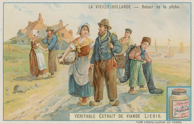 Návrat rybářské party ve starém Holandsku od European School
