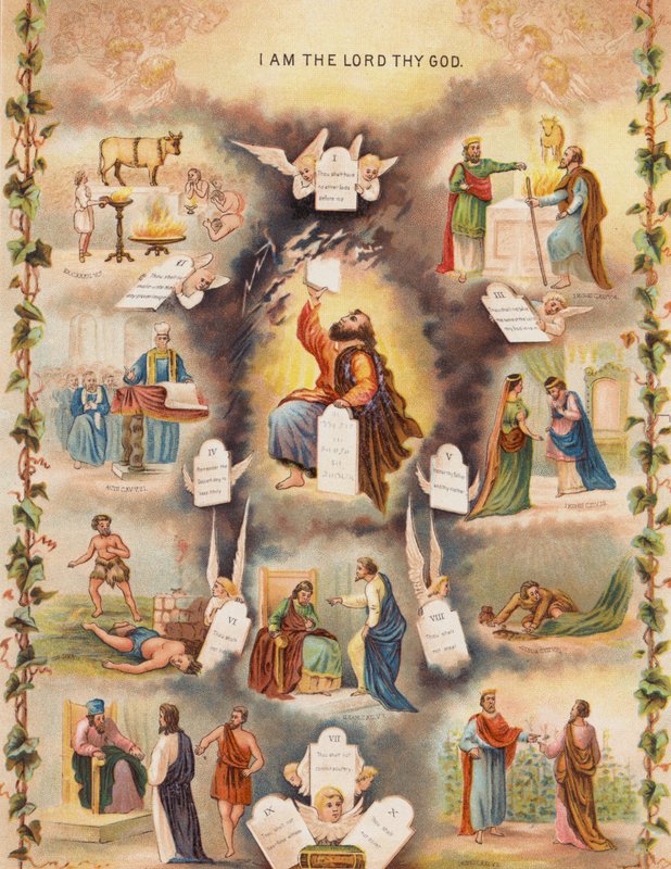 Desatero přikázání (barevná litografie) od European School
