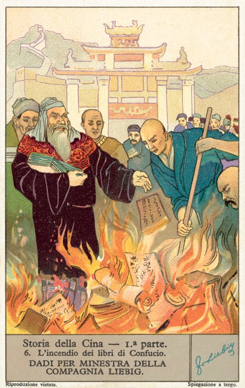 Spálení Konfuciových knih (chromolitho) od European School