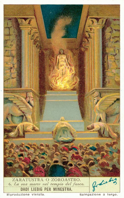 Smrt Zoroastra v chrámu ohně (chromolitho) od European School