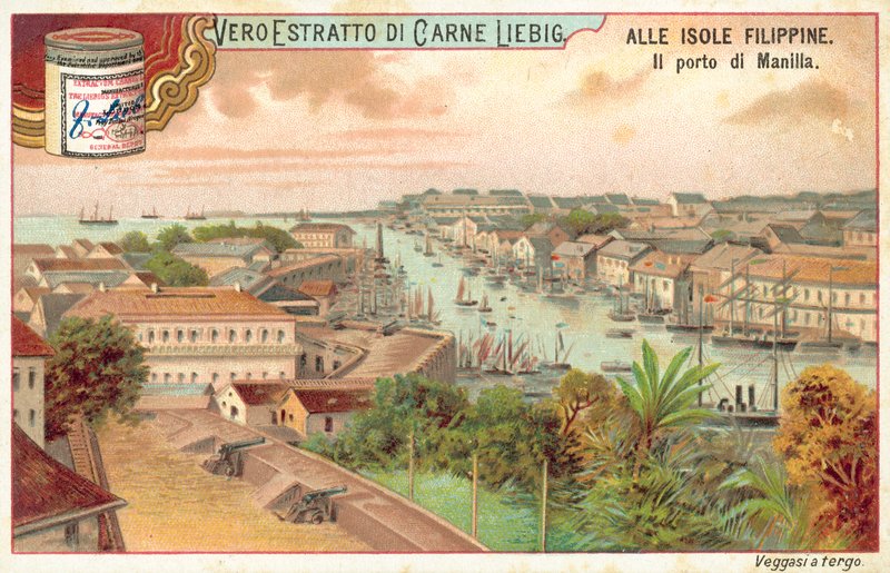 Přístav Manila (chromolitho) od European School