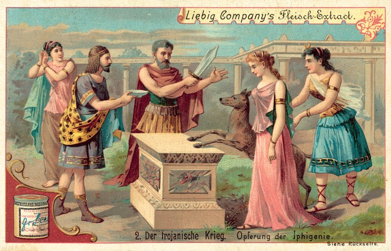 Oběť Ifigenie (chromolitho) od European School