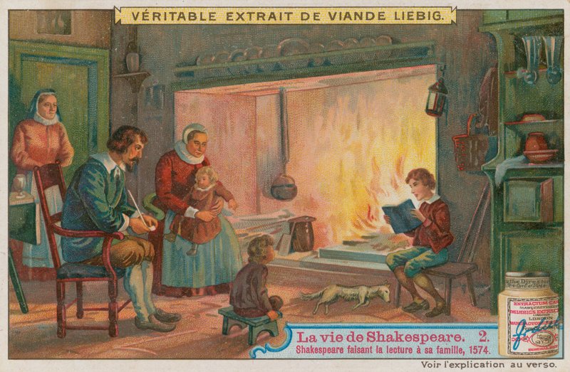 Mladý Shakespeare čte své rodině, 1574 od European School