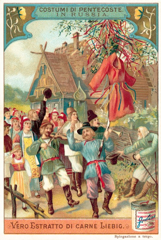 Tradiční oslavy letnic v Rusku (chromolitho) od European School