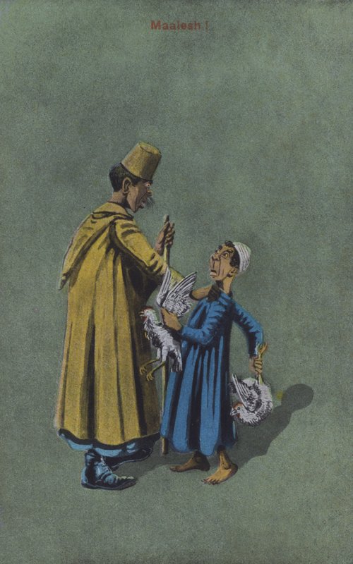 Dva muži se hádají o kuřata (barevná litografie) od European School