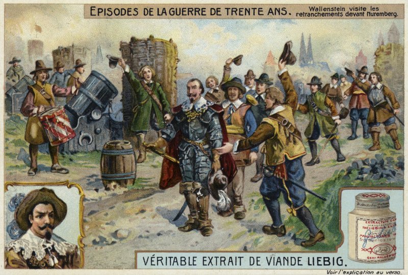 Valdštejn na návštěvě zákopů před Norimberkem, 1632 od European School