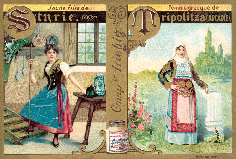 Mladá štýrská dívka a Řekyně z Tripolisu, Arcadia (chromolitho) od European School