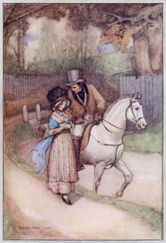 Ilustrace pro Cranford od paní Gaskell (barevné lito) od Evelyn Paul