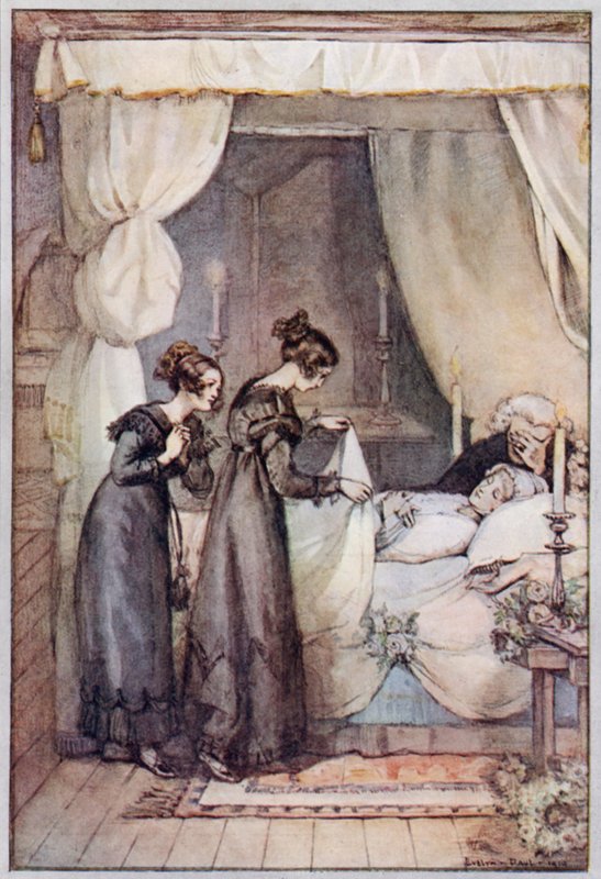 Ilustrace pro Cranford od paní Gaskell (barevné lito) od Evelyn Paul