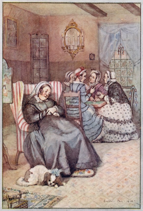 Ilustrace pro Cranford od paní Gaskell (barevné lito) od Evelyn Paul