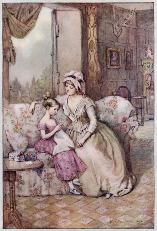 Ilustrace pro Cranford od paní Gaskell (barevné lito) od Evelyn Paul