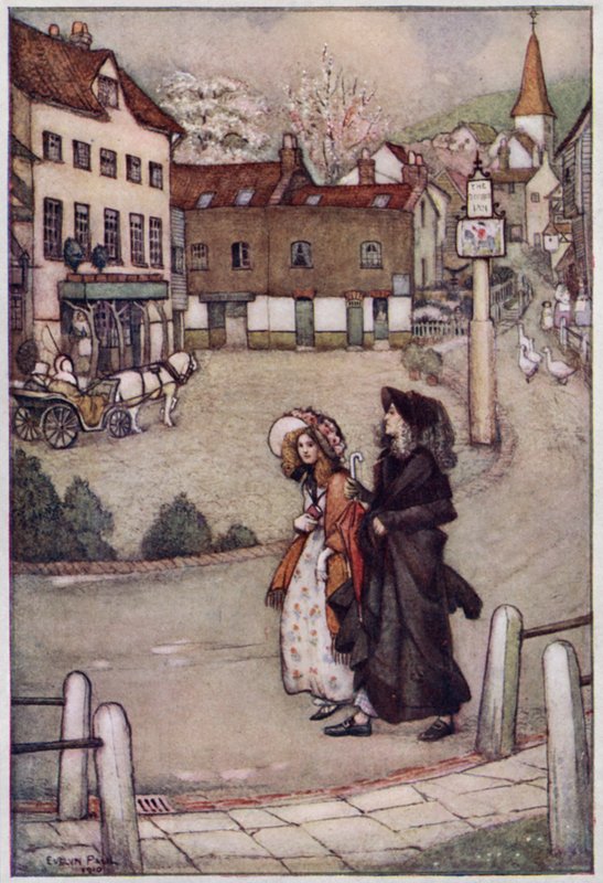Ilustrace pro Cranford od paní Gaskell (barevné lito) od Evelyn Paul