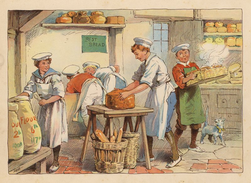 Malí dělníci: (barevná litografie) od Evelyn Stuart Hardy
