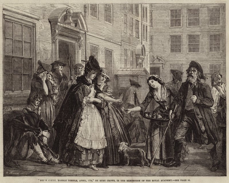 Brick Court, Middle Temple, duben 1774 od Eyre Crowe