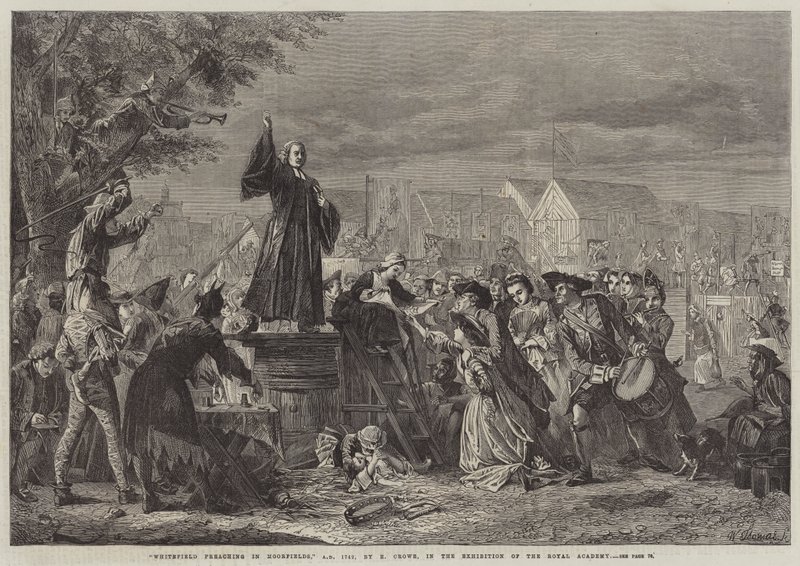 Whitefieldovo kázání v Moorfieldu, AD 1742 od Eyre Crowe
