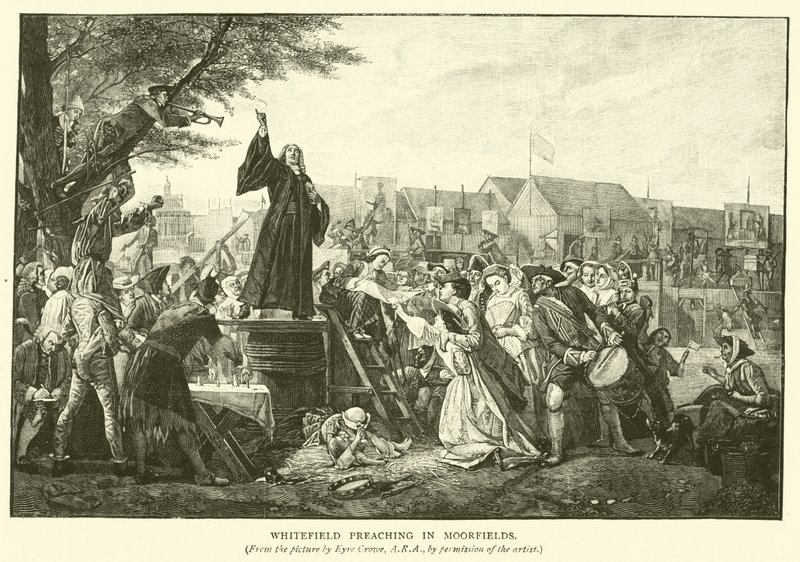 Whitefieldské kázání v Moorfields od Eyre Crowe