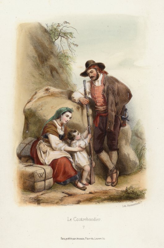 Le Contrebandier (Pašerák) (barevné lito) od F. Grenier