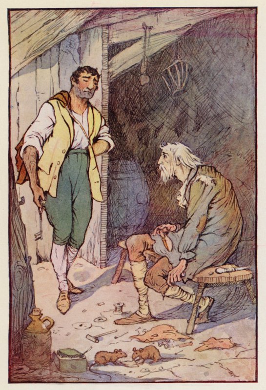 Ilustrace k Příběhu dvou měst od Charlese Dickense (barevná litografie) od F. M. B. Blaikie
