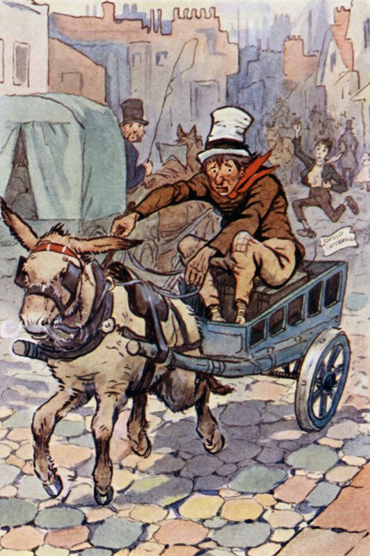 Ilustrace pro Davida Copperfielda (barevné lito) od F. M. B. Blaikie