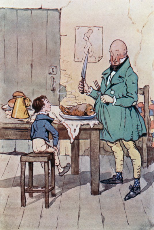 Ilustrace pro Davida Copperfielda (barevné lito) od F. M. B. Blaikie
