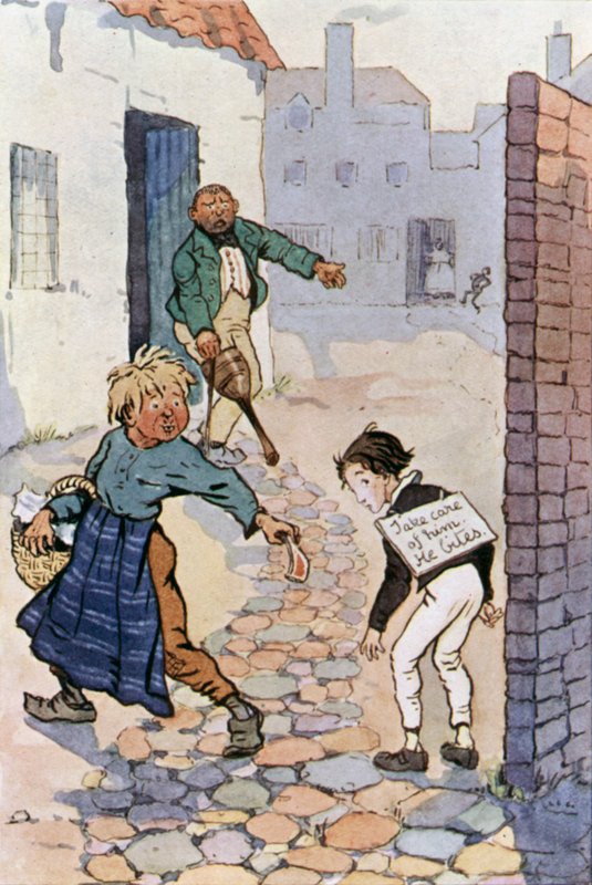 Ilustrace pro Davida Copperfielda (barevné lito) od F. M. B. Blaikie