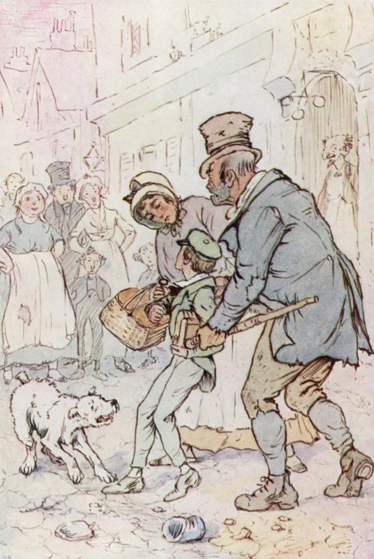 Ilustrace pro Oliver Twist (barevné lito) od F. M. B. Blaikie