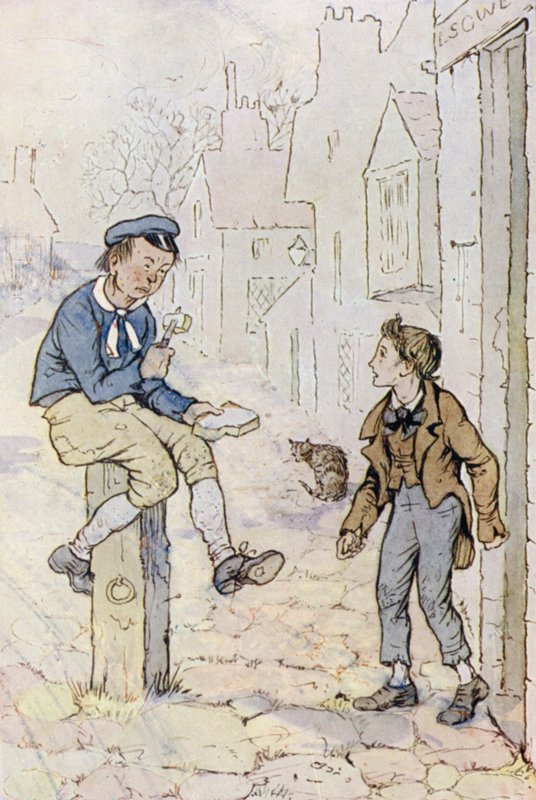 Ilustrace pro Oliver Twist (barevné lito) od F. M. B. Blaikie