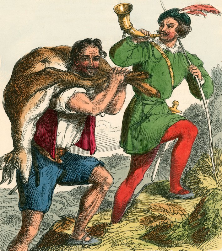 Robin Hood a Malý John si domů odnášejí tučný prachy od F. Tayler