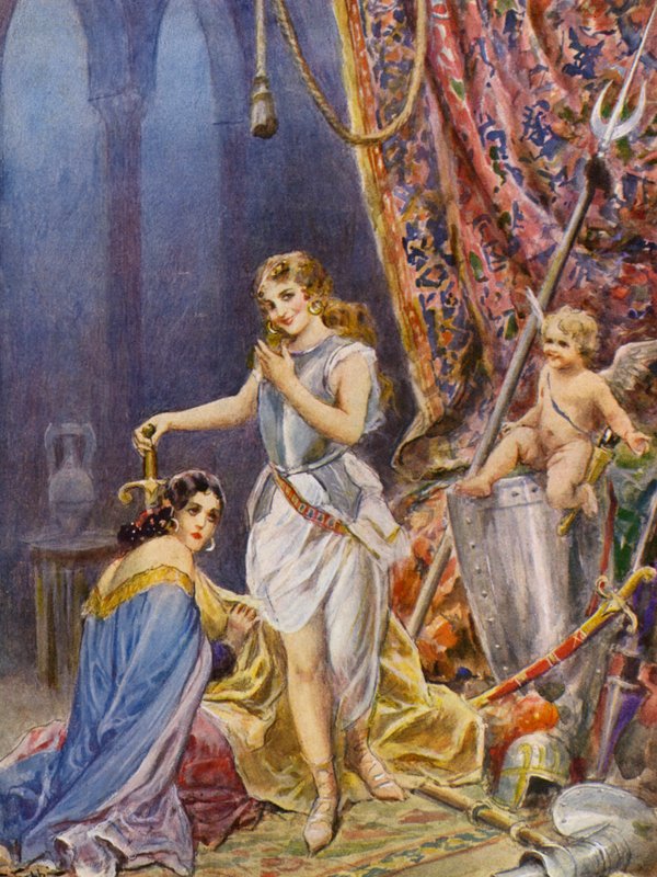 La Gerusalemme Liberata - Torquato Tasso: Canto VI, strofa 92 (barevná litografie) od Fabio Fabbi