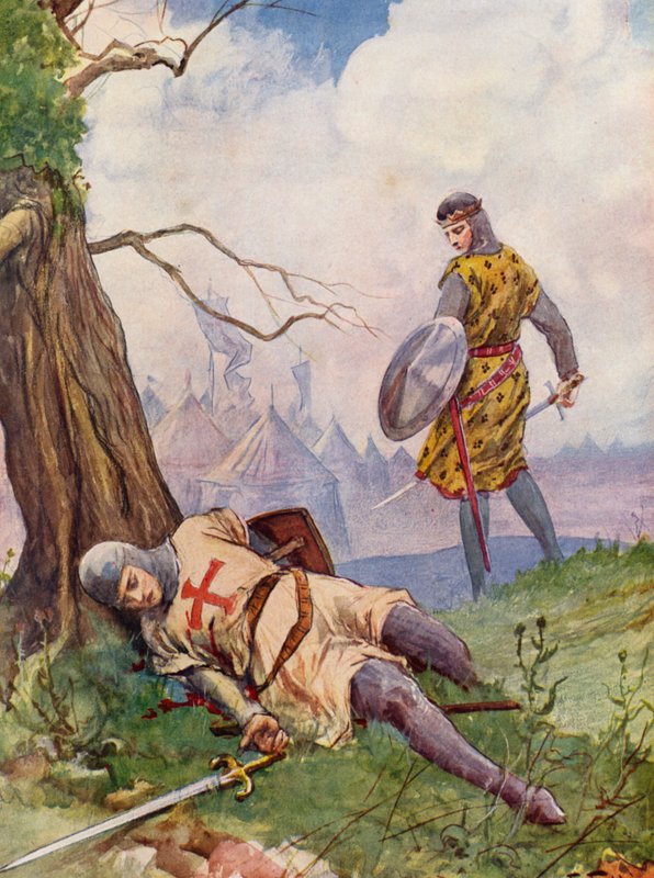 La Gerusalemme Liberata - Torquato Tasso: Canto V, strofa 31 (barevná litografie) od Fabio Fabbi
