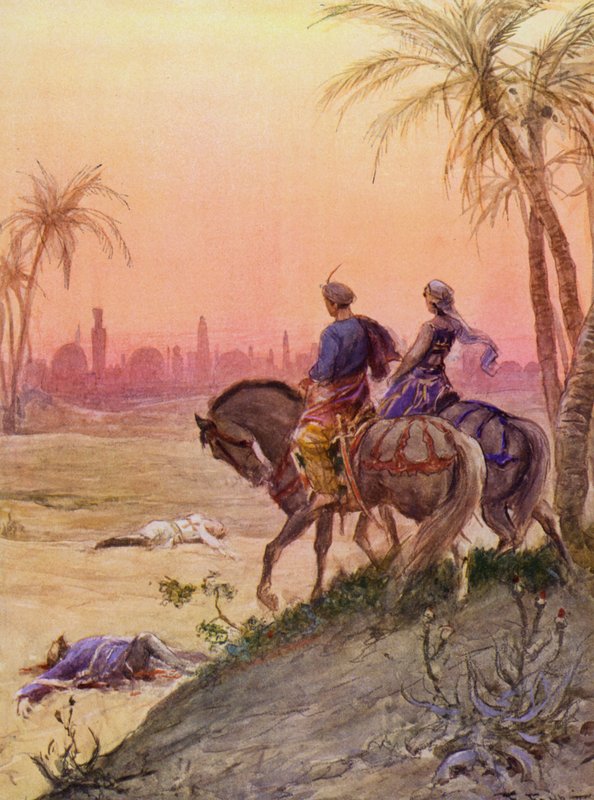 La Gerusalemme Liberata by Torquato Tasso: Canto XIX, strofa 102 (barevná litografie) od Fabio Fabbi