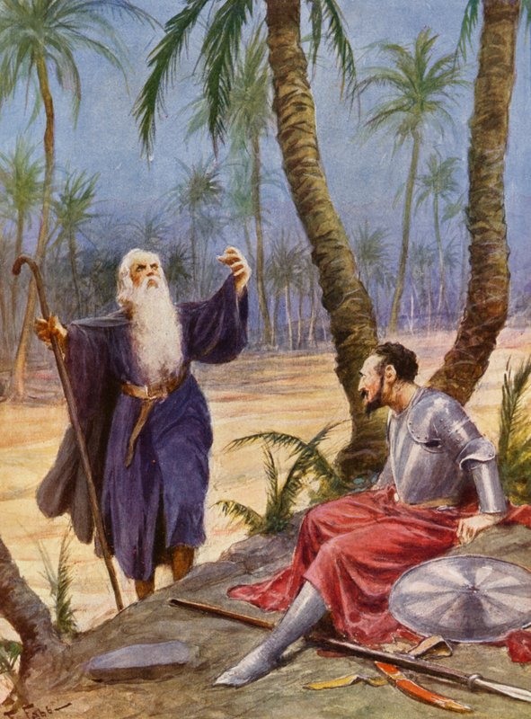 La Gerusalemme Liberata - Torquato Tasso: Canto X, strofa 9 (barevná litografie) od Fabio Fabbi