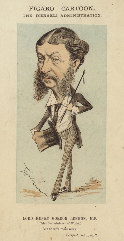 Lord Henry Gordon-Lennox, britský konzervativní politik a ministr vlády v administrativě Benjamina Disraeliho (barevné lito) od Faustin (b.1847)
