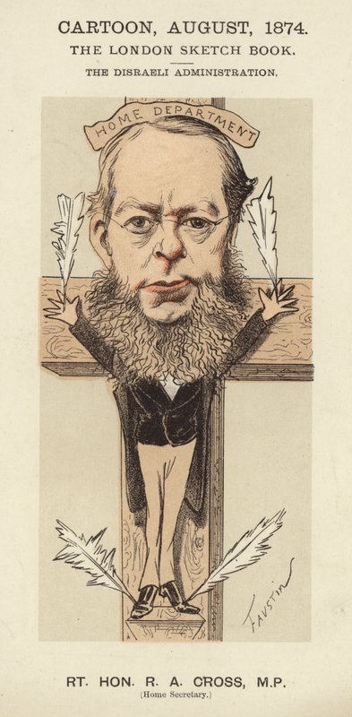R A Cross , britský konzervativní politik a ministr vnitra ve vládě Benjamina Disraeliho od Faustin (b.1847)