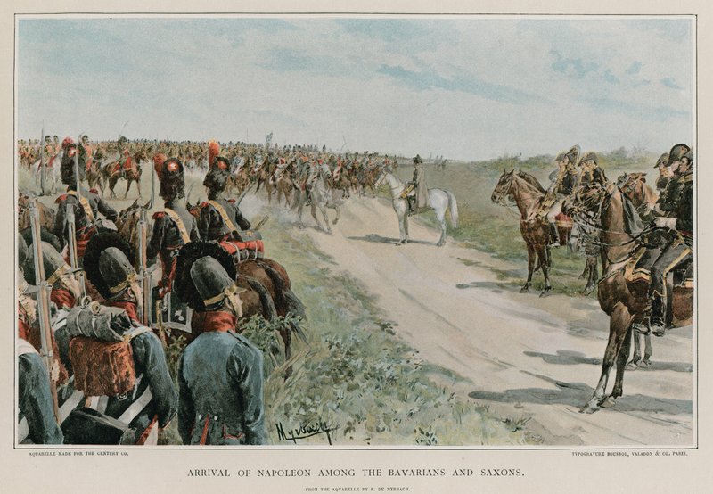Příchod Napoleona mezi Bavory a Sasy od Felicien baron de Myrbach Rheinfeld