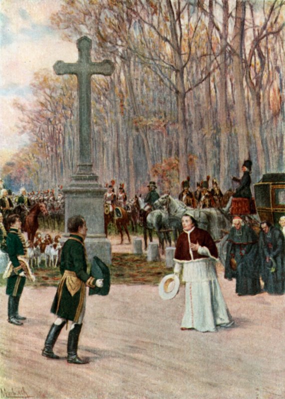 Setkání Napoleona a papeže ve Fontainebleau od Felicien baron de Myrbach Rheinfeld