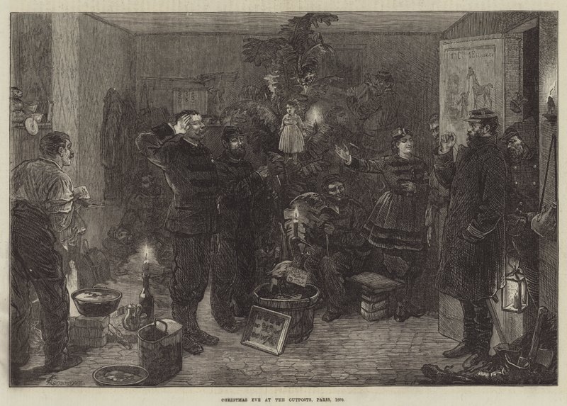 Štědrý večer na základnách, Paříž, 1870 od Felix Regamey