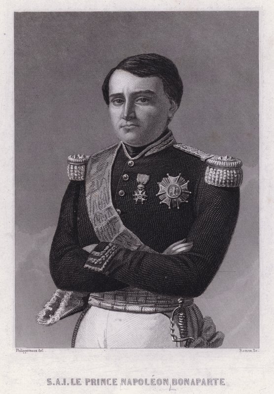 Princ Napoleon Bonaparte, syn Jeronýma, vestfálského krále, nejmladší bratr císaře Napoleona I. (rytina) od Felix (after) Philippoteaux