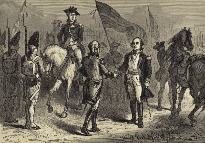 Generál Lincoln obdrží Cornwallisův meč od generála O