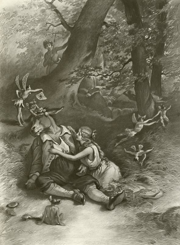 Sen noci svatojánské. Akt IV, scéna I (hlubotisk) od Felix Octavius Carr Darley