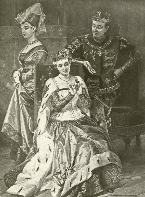 Král Jindřich Pátý. Akt V, Scéna II (hlubotisk) od Felix Octavius Carr Darley