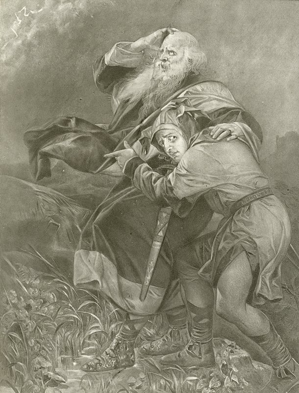 Král Lear. Akt III, Scéna II (hlubotisk) od Felix Octavius Carr Darley