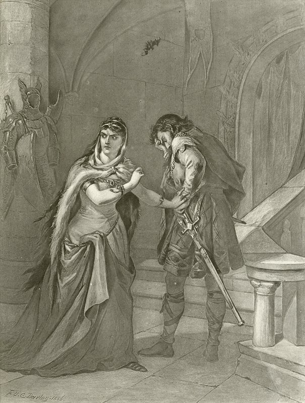 Macbeth. Akt II, Scéna II (hlubotisk) od Felix Octavius Carr Darley