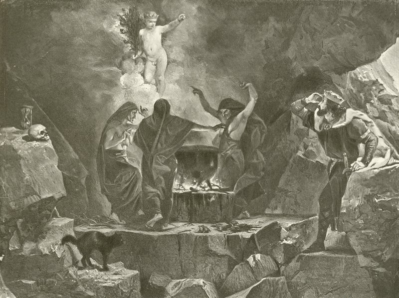 Macbeth. Akt IV, scéna I (hlubotisk) od Felix Octavius Carr Darley