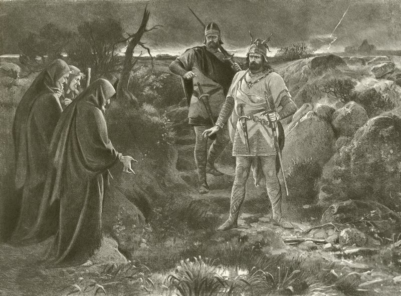 Macbeth. Akt I, Scéna III (hlubotisk) od Felix Octavius Carr Darley