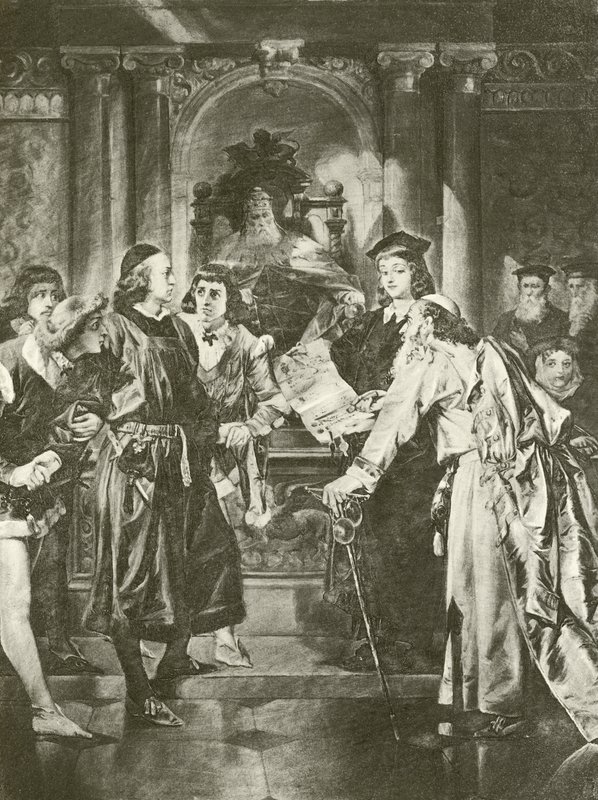 Kupec benátský. IV. dějství – scéna I (hlubotisk) od Felix Octavius Carr Darley
